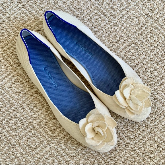 Rothy's Petal Square Ballet Flats in Love Bird - Picture 4 of 11